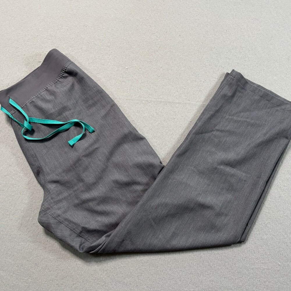 Figs Scrub Pants Large Regular Gray Livingston High Waisted Medical